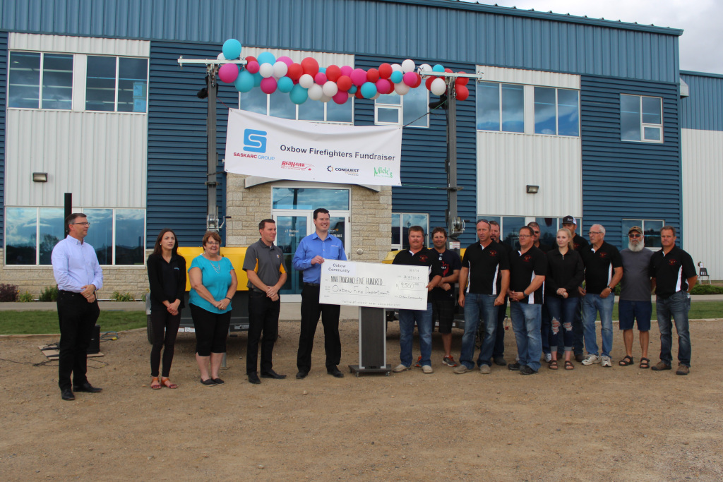 Saskarc Group Sheet Metal Fabrication Company donated 11,000 to Oxbow Fire Department